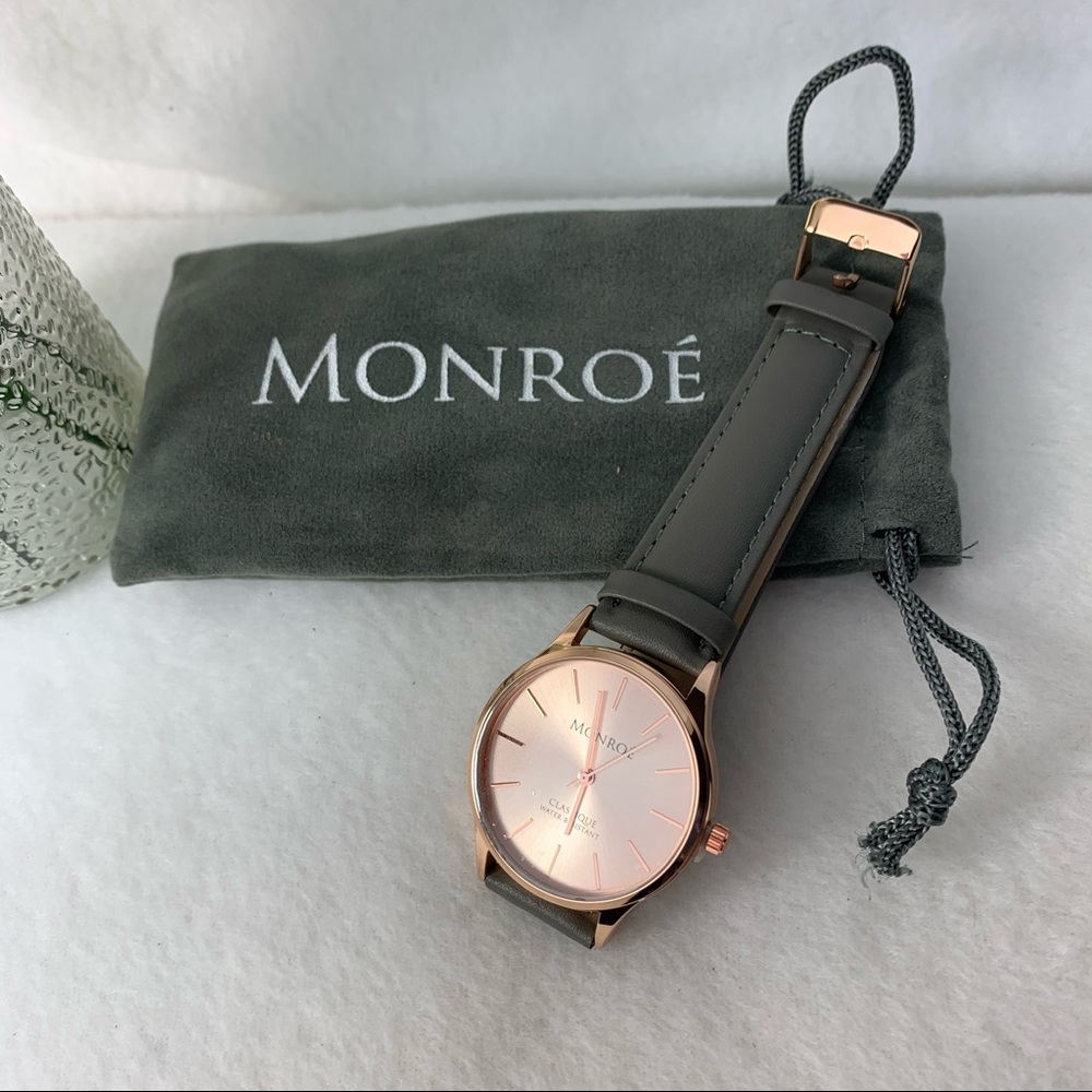 Monroe Sunburst Rose Gold Maestro Womens Watch NWT